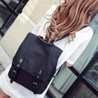 Buckled Flap Nylon Backpack