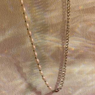 Faux Pearl Alloy Necklace 1 Piece - Necklace - Gold & White - One Size