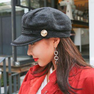 Button-accent Wool Blend Cap