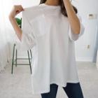 Pocket-front Elbow-sleeve T-shirt