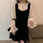 Dotted Blouse / Mini A-line Jumper Dress