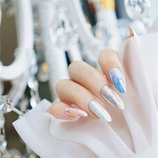 Glitter Faux Nail Tip 185 - Glue - As Shown In Figure - One Size