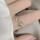 Rabbit Carrot Open Ring 1 Pc - Silver - One Size