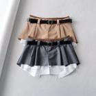 Mock Two-piece Asymmetrical Skort