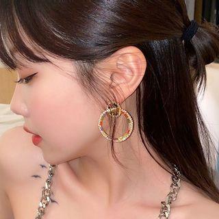 Interlocking Hoop Rhinestone Dangle Earring