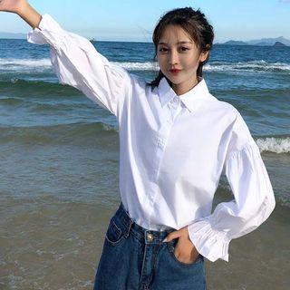 Trumpet Cuff Shirt White - One Size