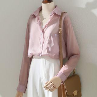 Long-sleeve Lapel Chiffon Shirt