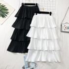 High-waist Layered A-line Skirt