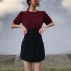 Short-sleeve Top / A-line Mini Skirt