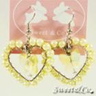 Sweet Lover Yellow Heart Butterfly Earrings