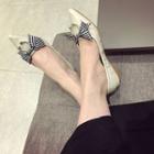 Gingham Bow Pointed Flats