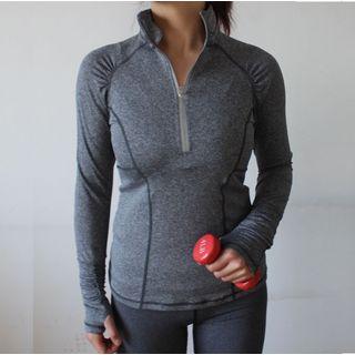 Long-sleeve Reflective Trim Sports Top