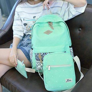 Dotted Canvas Backpack Set