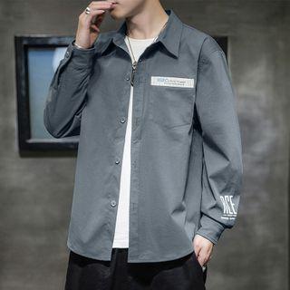 Long-sleeve Applique Printed Shirt
