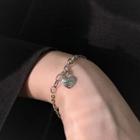Heart Sterling Silver Bracelet Sl0609 - Silver - One Size
