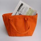 Plain Canvas Handbag Tangerine - One Size