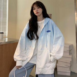 Gradient Zip Hooded Jacket