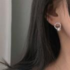925 Sterling Silver Faux Pearl Hoop Earring 1 Pair - Earrings - Hoop - Faux Pearl - One Size