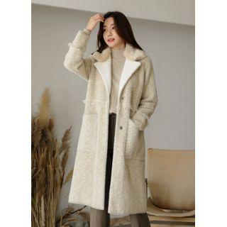 Faux-fur Collar Fluffy Coat