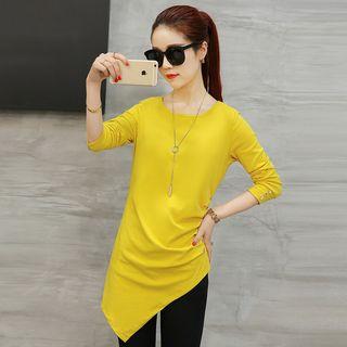 Diagonal-hem Long Top