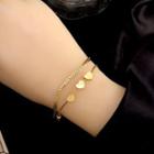Love Heart Double-layered Bracelet Gold - One Size