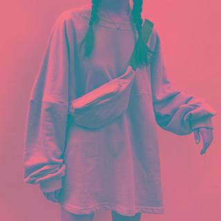 Plain Sweatshirt With Waist Bag