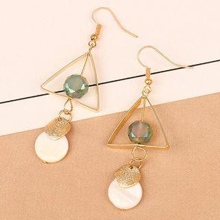 Bead Shell Triangle Alloy Dangle Earring