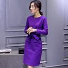 Long-sleeve Dress With Sash