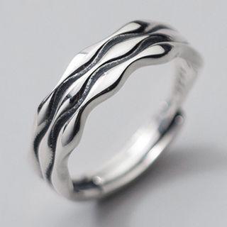 Wavy Sterling Silver Open Ring Silver - One Size