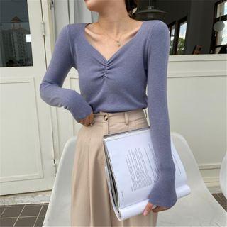 V-neck Ruched Top