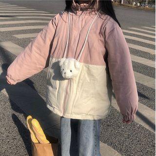 Padded Two Tone Zip-up Jacket