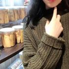 Round Neck Loose-fit Sweater / Mock-neck Long-sleeve Top