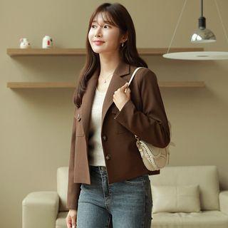 Flap-pocket Cropped Blazer
