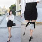 Frill-trim Mini Pencil Skirt
