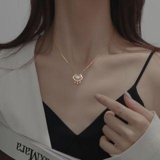 Lock Gemstone Pendant Sterling Silver Necklace