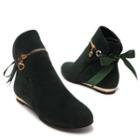 Bow-accent Zip-accent Ankle Boots
