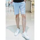 Drawstring-waist Pinstriped Shorts