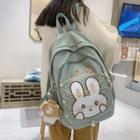 Cartoon Print Drawstring Nylon Backpack / Bag Charm / Set