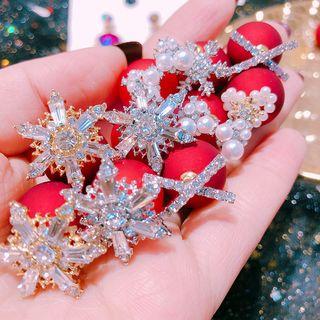 Rhinestone Snowflake Through & Through Earring