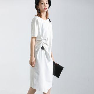 Ruched Short-sleeved Dress