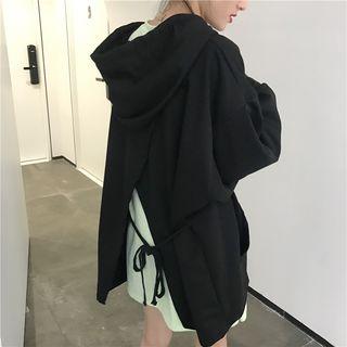 Plain Long-sleeve T-shirt / Slit-back Hoodie