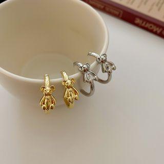 Bear Alloy Open Hoop Earring
