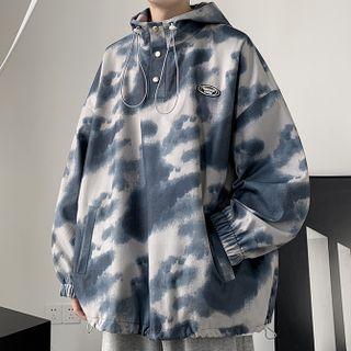 Tie Dye Hooded Drawstring Jacket