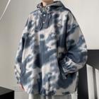 Tie Dye Hooded Drawstring Jacket