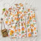 Fruit Print Short-sleeve Dress / Short-sleeve Shirt / Jumper Dress