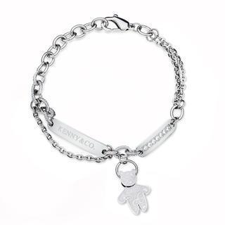 Kenny & Co Logo Sweetheart Kenny Bear Crystal Bracelet Steel - One Size