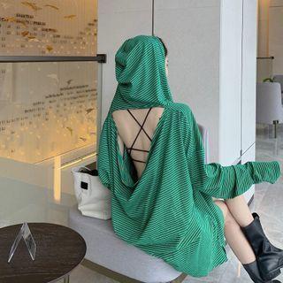 Striped Hood Long-sleeve T-shirt