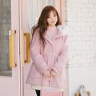 Hooded Faux-fur Lined Zip-up Coat