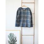 Wool Blend Check Knit Top
