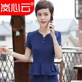 Short-sleeve Top / Dress Pants / Pencil Skirt / Set